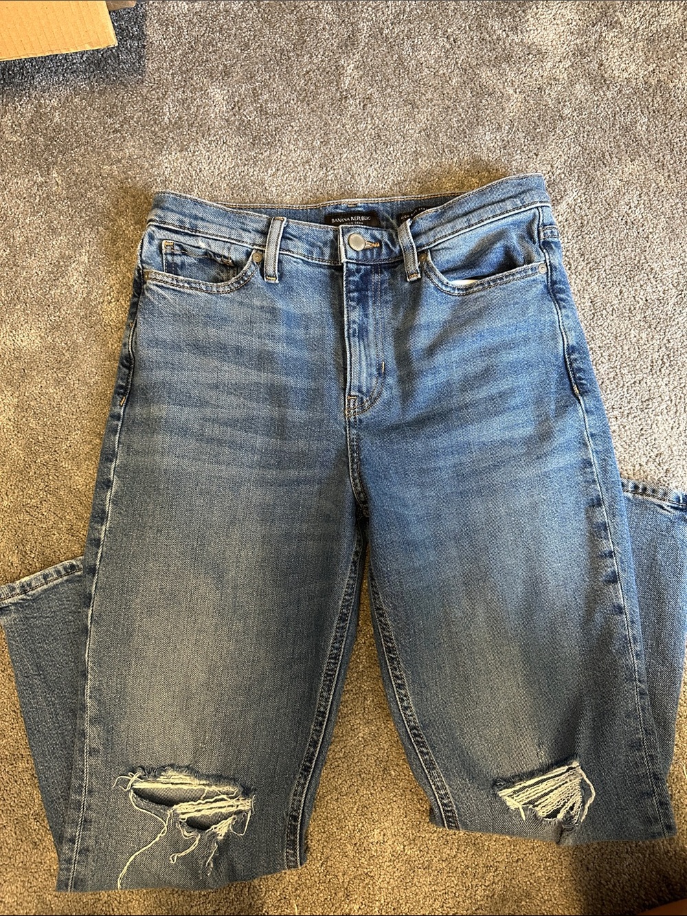 Banana Republic Women's Relaxed Blue Distressed Jeans